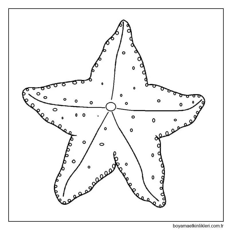 Çocuklar İçin Yazdırılabilir Denizyıldızı