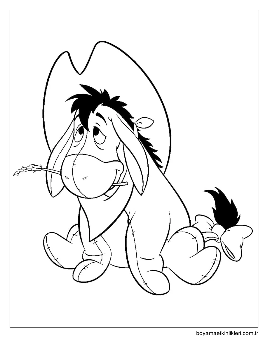 Cowboy Eeyore çizimi ücretsiz