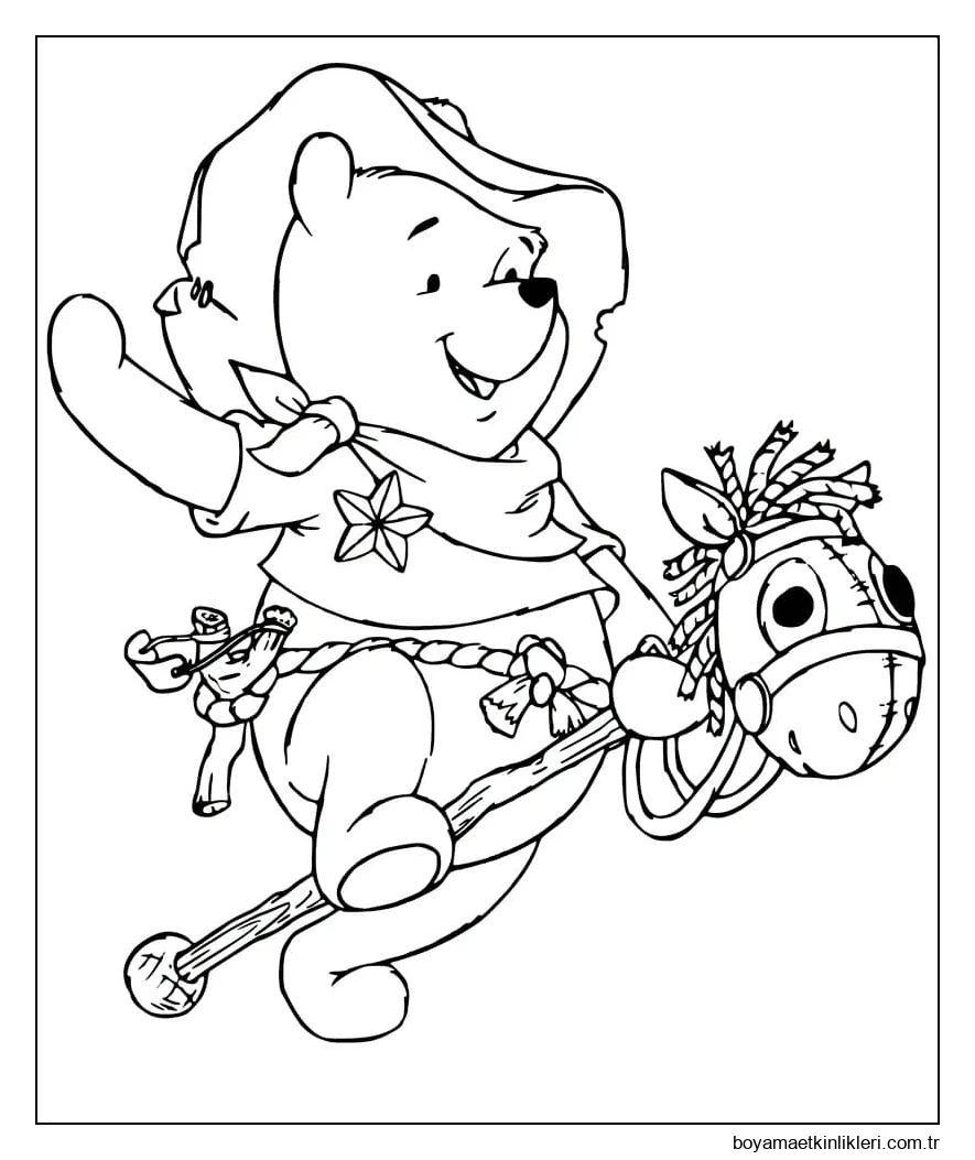 Cowboy Pooh'u ücretsiz çizin