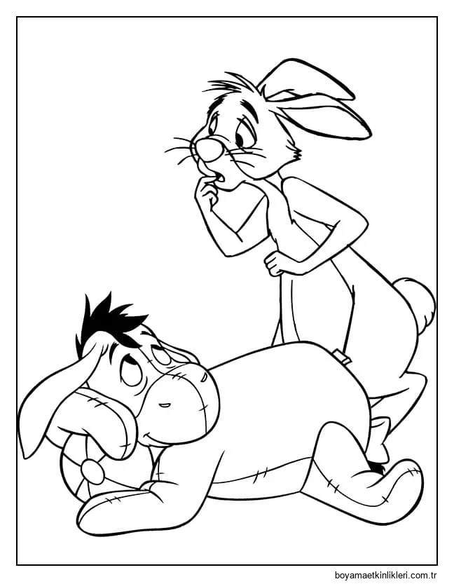 Eeyore ve Tavşan çizimi