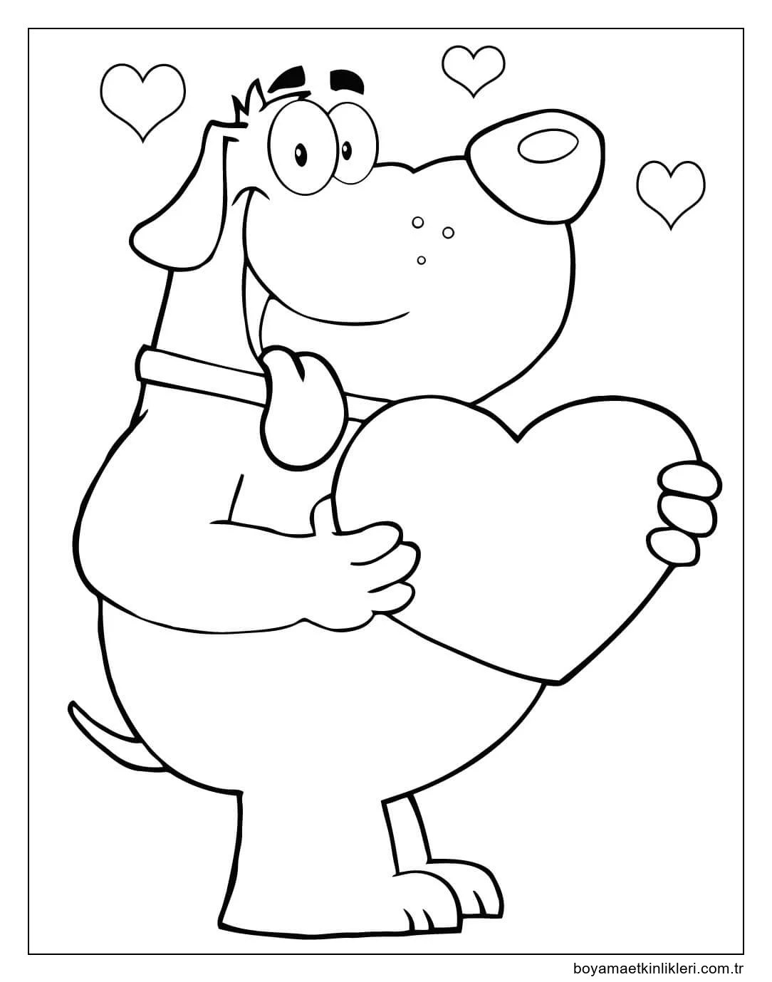 Kalp Tutan Karikatür Köpek