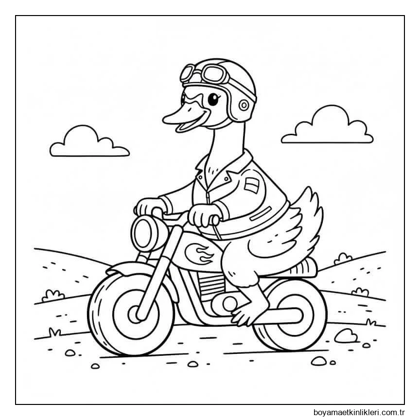 Motor Bisiklet Süren Kuğu