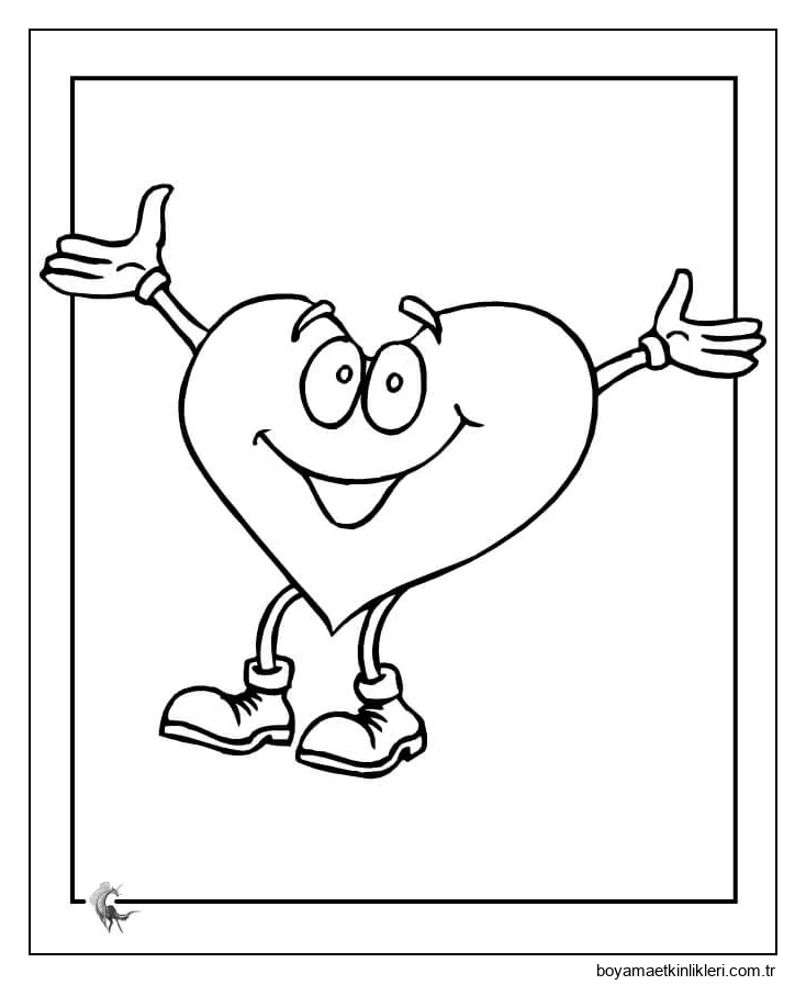 Mutlu Karikatür Kalp
