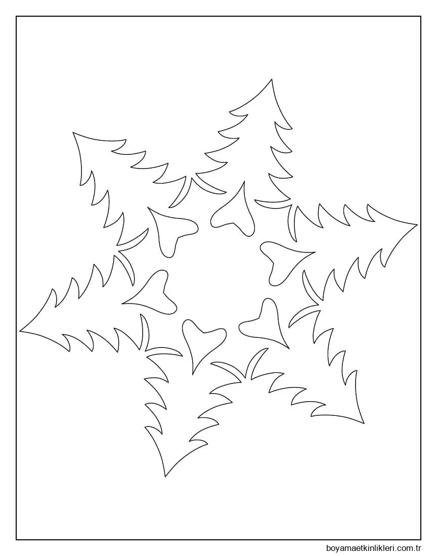 Noel Ağaçlı Kar Tanesi