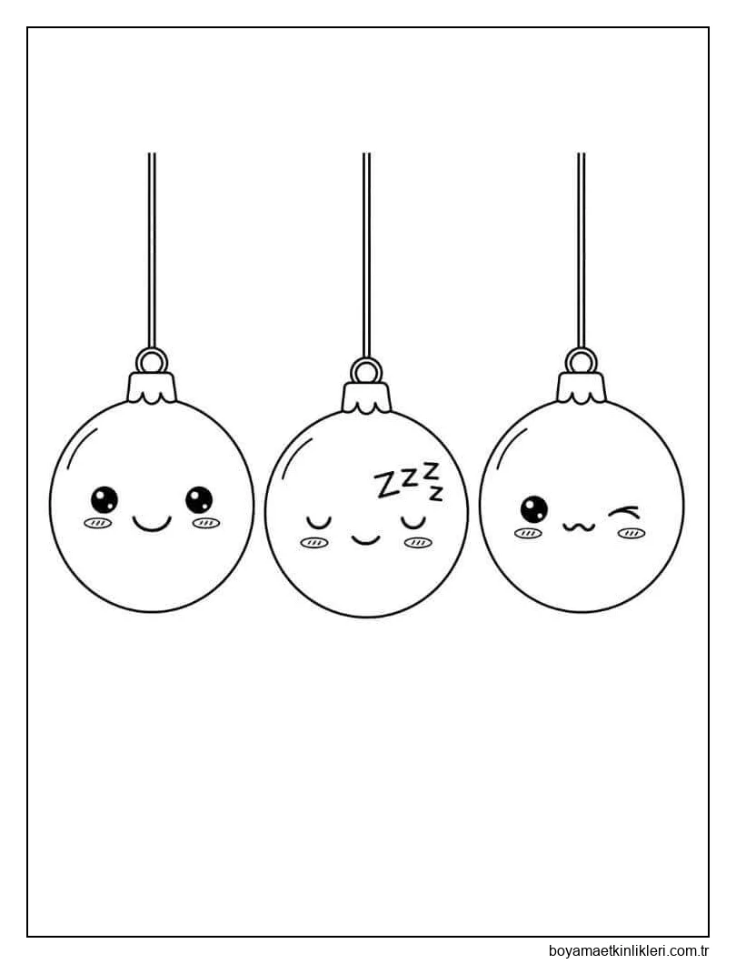 Noel Topları Yazdırılabilir Resim
