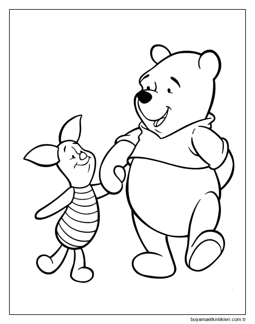 Piglet ve Winnie the Pooh'u çiz