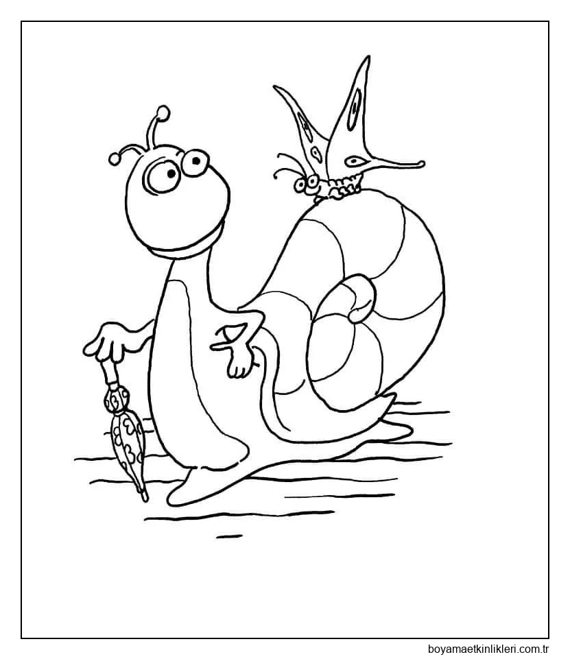 Salyangoz üzerinde Kelebek