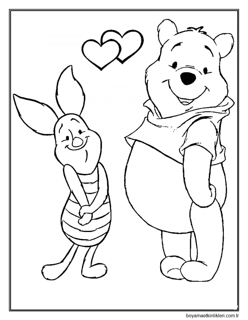 Sevimli Piglet ve Pooh Çizimi
