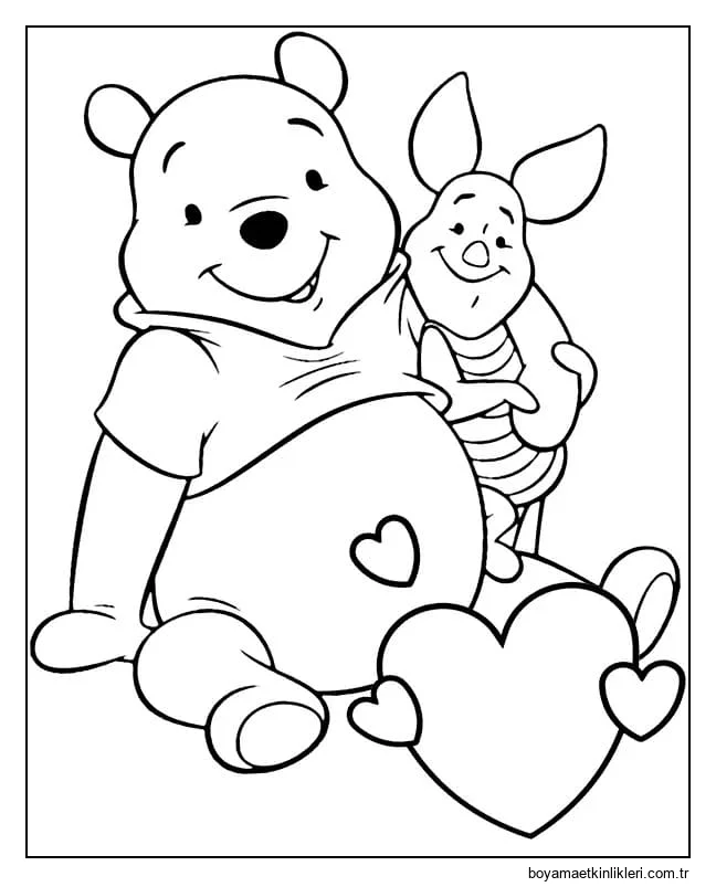 Sevimli Pooh ve Piglet çizimi