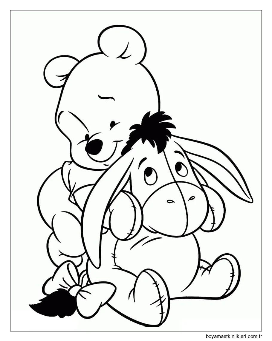 Sevimli Winnie the Pooh ve Eeyore çizimi