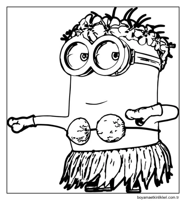 Tropik ada tarzında giyinmiş dansçı minyon.