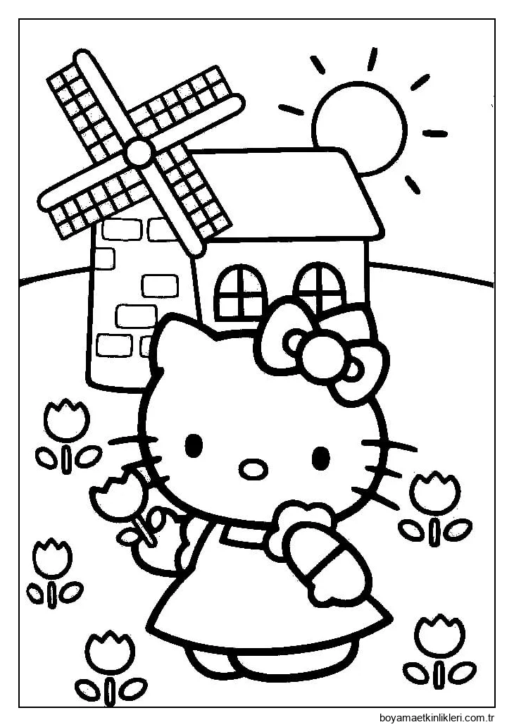 Çiçek Bahçesinde Hello Kitty