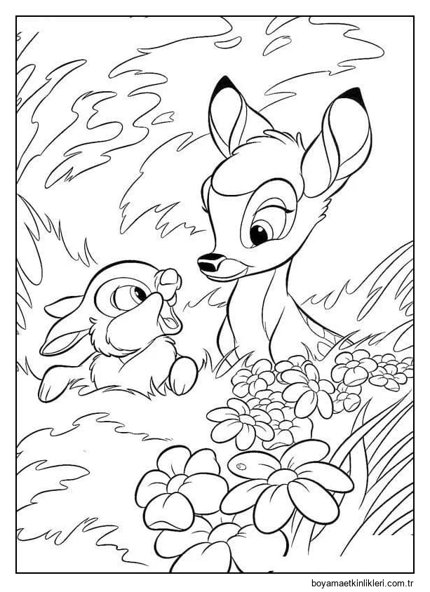 Çizmek Bambi Ücretsiz yazdırılabilir