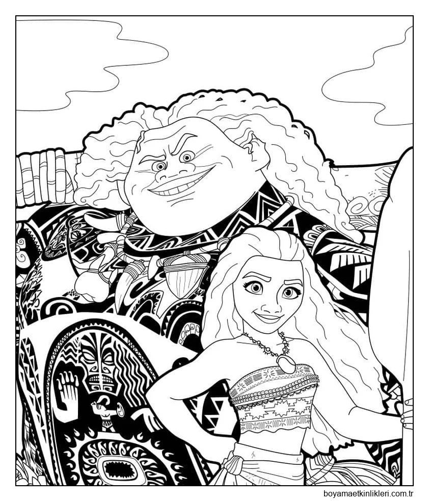 Disney Moana ve Maui'yi çizin