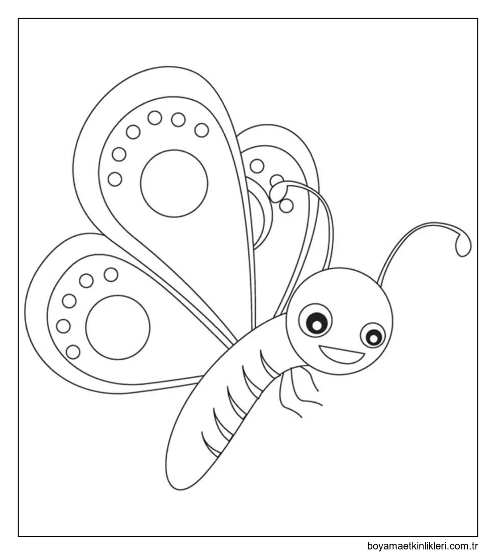 Eğlenceli Karikatür Kelebek