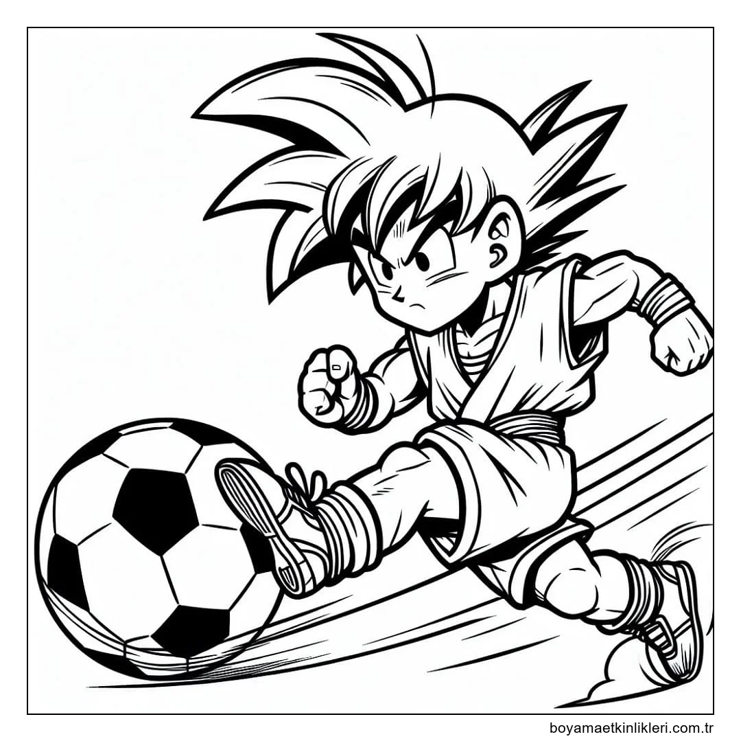 Goku Futbol Oynuyor'u çiz