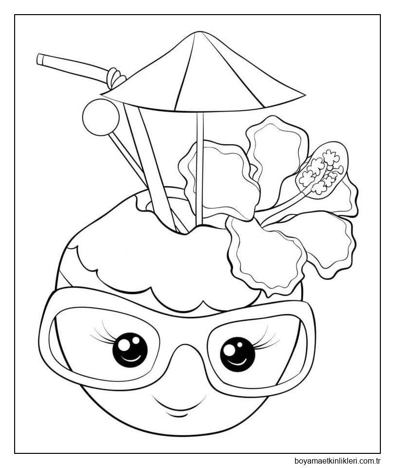 Gülümseyen Şirin Hindistan Cevizi İçeceği