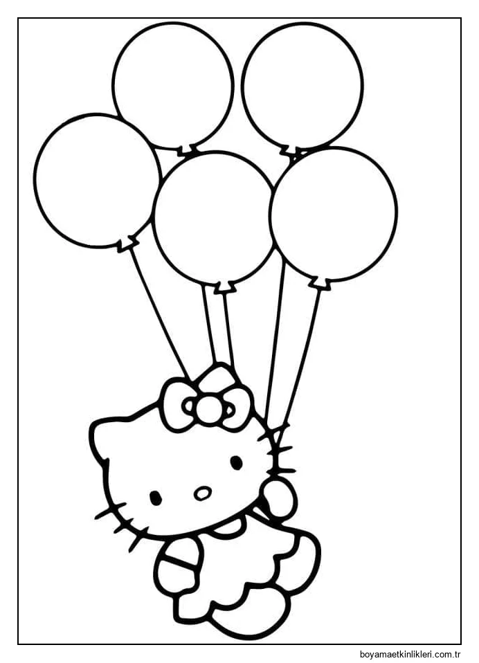 Hello Kitty ve balonlar