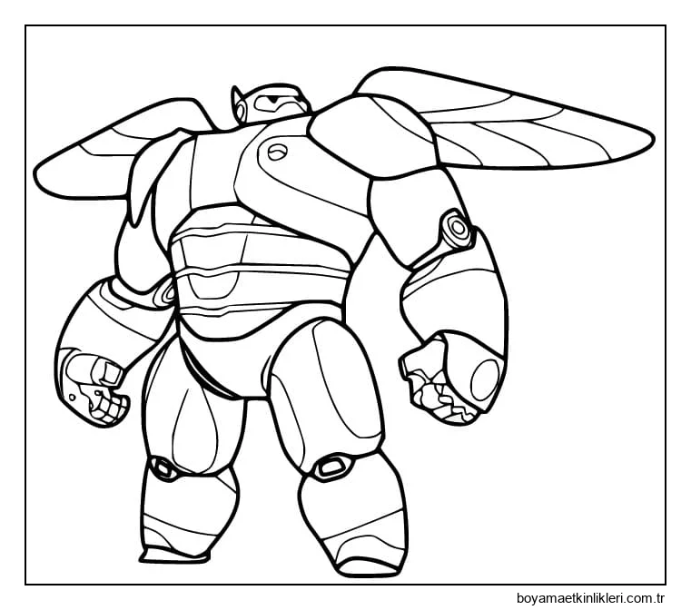 Kanatlı Zırhlı Baymax Boyama