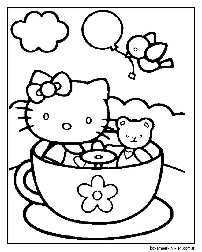 Kupada Hello Kitty ve Oyuncak Ayı