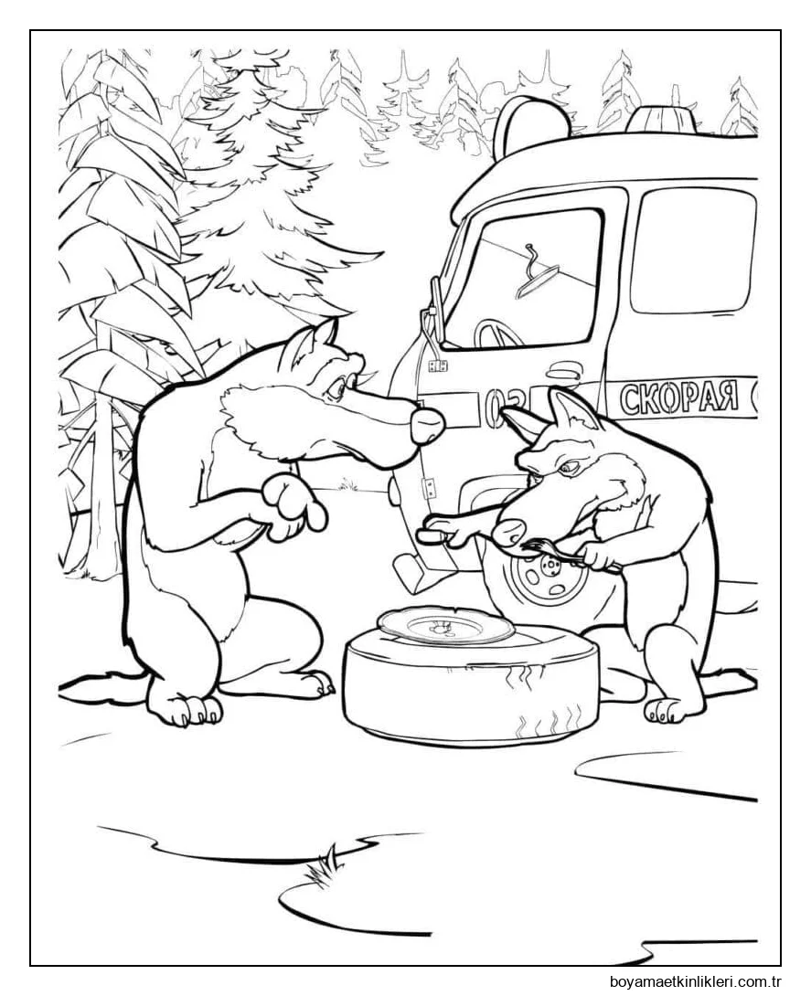 Maşa ve Ayı'daki Kurtlar