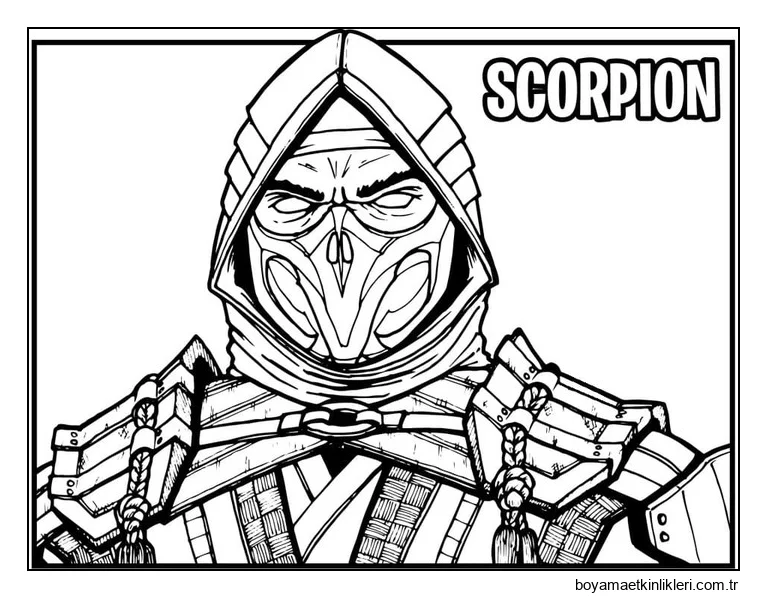 Mortal Kombat ücretsiz yazdırılabilir Scorpion