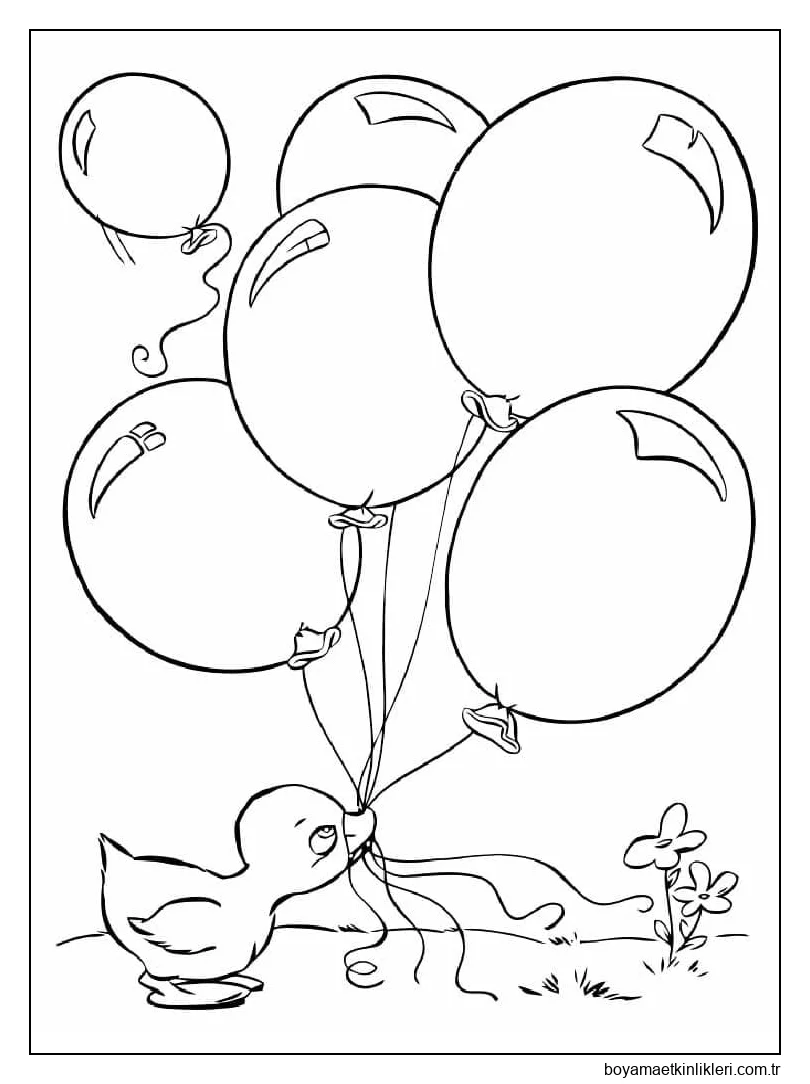 Ördek yavrusu ve balonlar