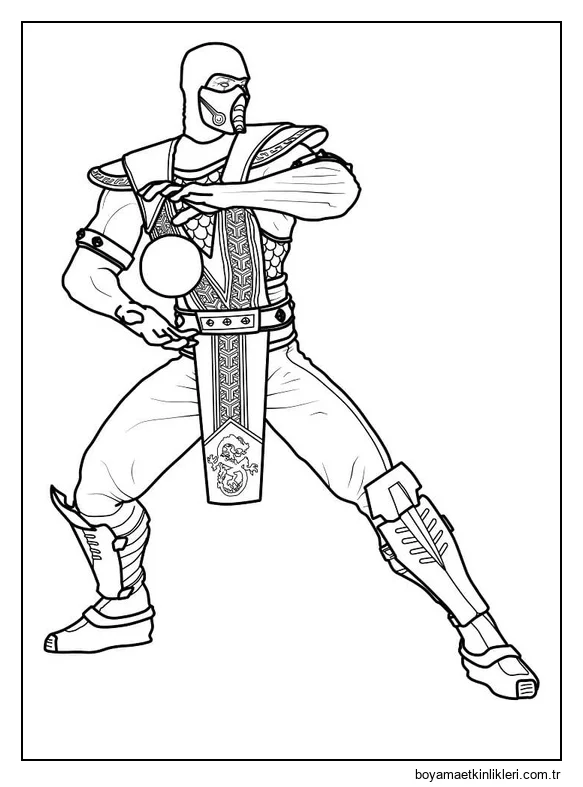 Scorpion Mortal Kombat ücretsiz yazdırılabilir