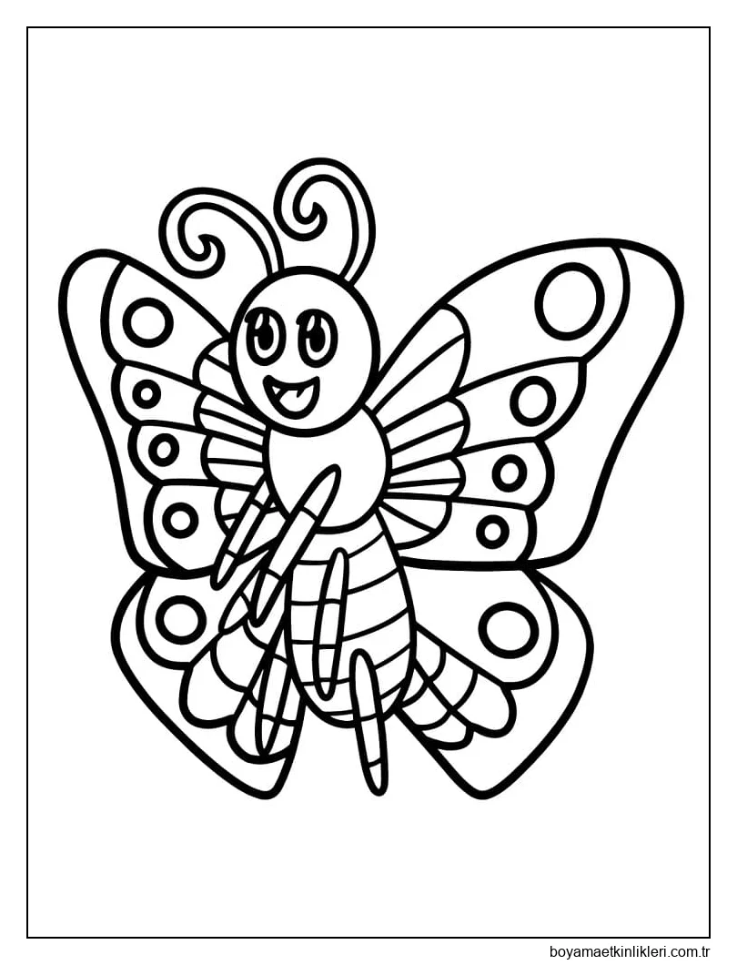 Sevimli çizgi film kelebeği