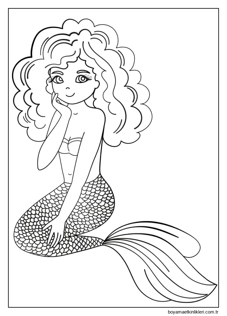 Sevimli Deniz Kızı Yazdırılabilir