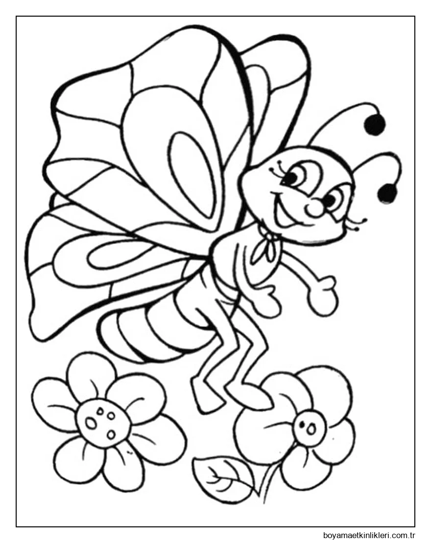 Sevimli Kelebek Ücretsiz Yazdırılabilir