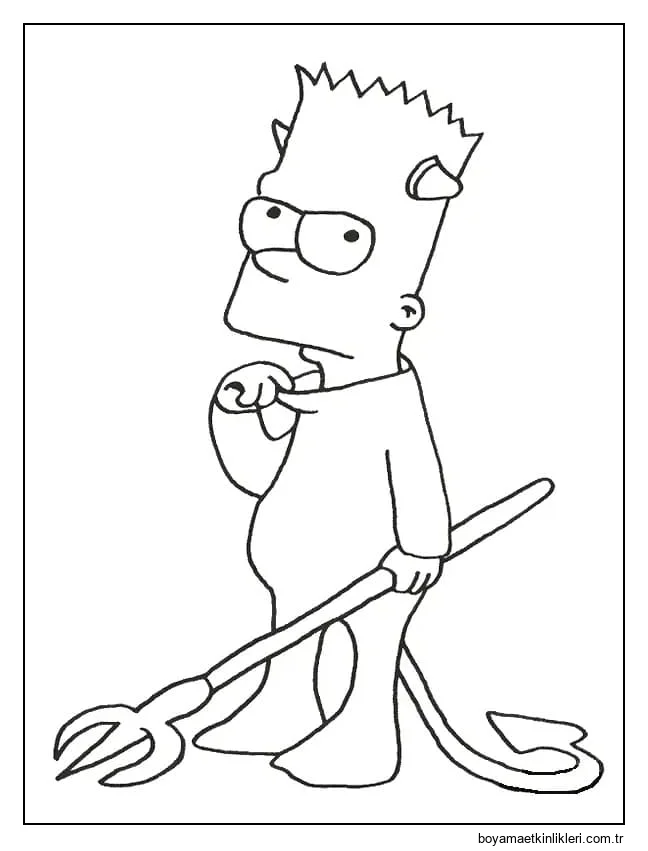 Şeytan Bart Simpson'ı çiz