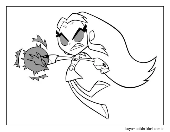 Starfire'ın yıkıcı bir süper gücü var - Starball.