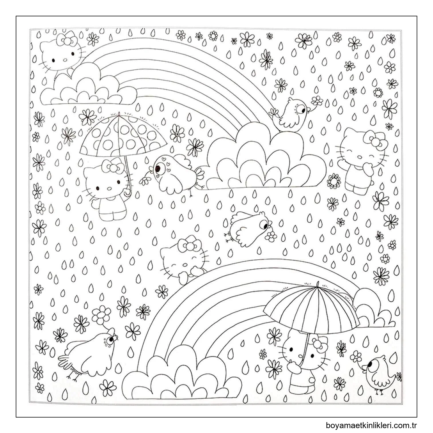 Yağmurda Merhaba Kitty