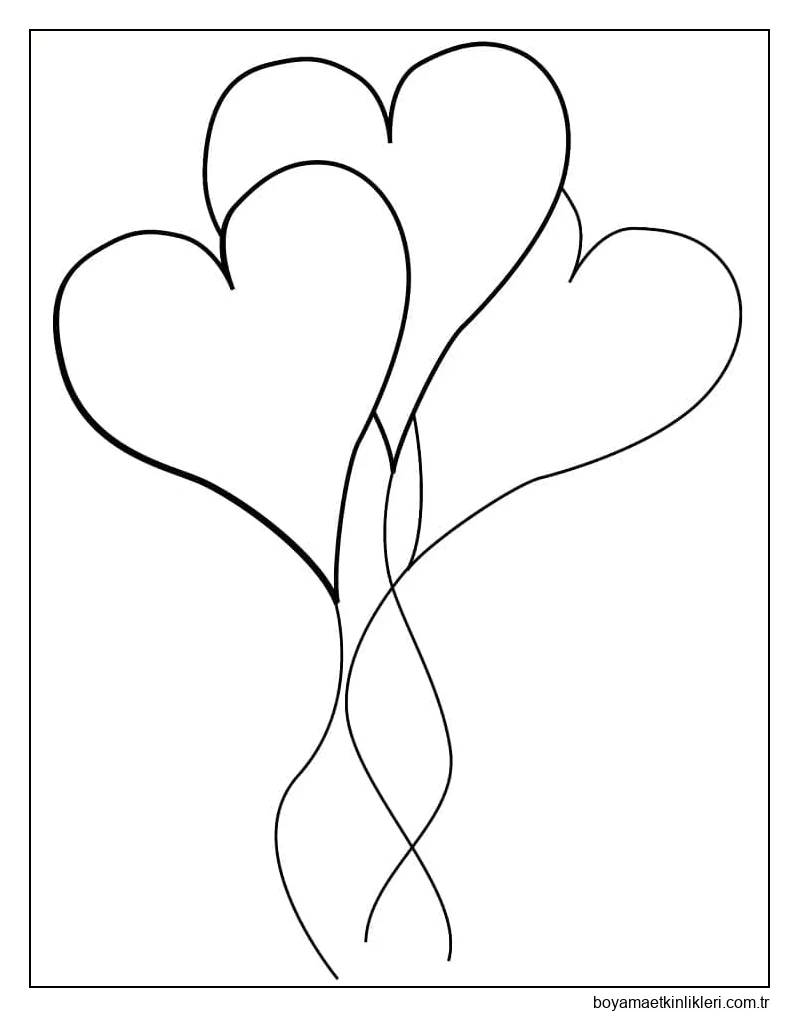 Yazdırılabilir kalpli balonlar