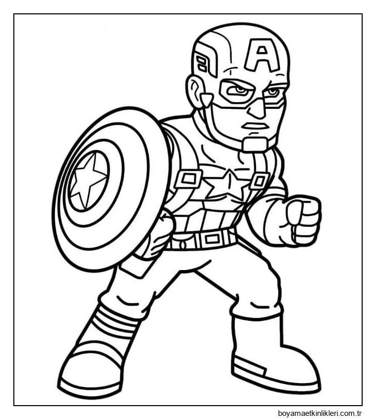 Yazdırılabilir Küçük Kaptan Amerika
