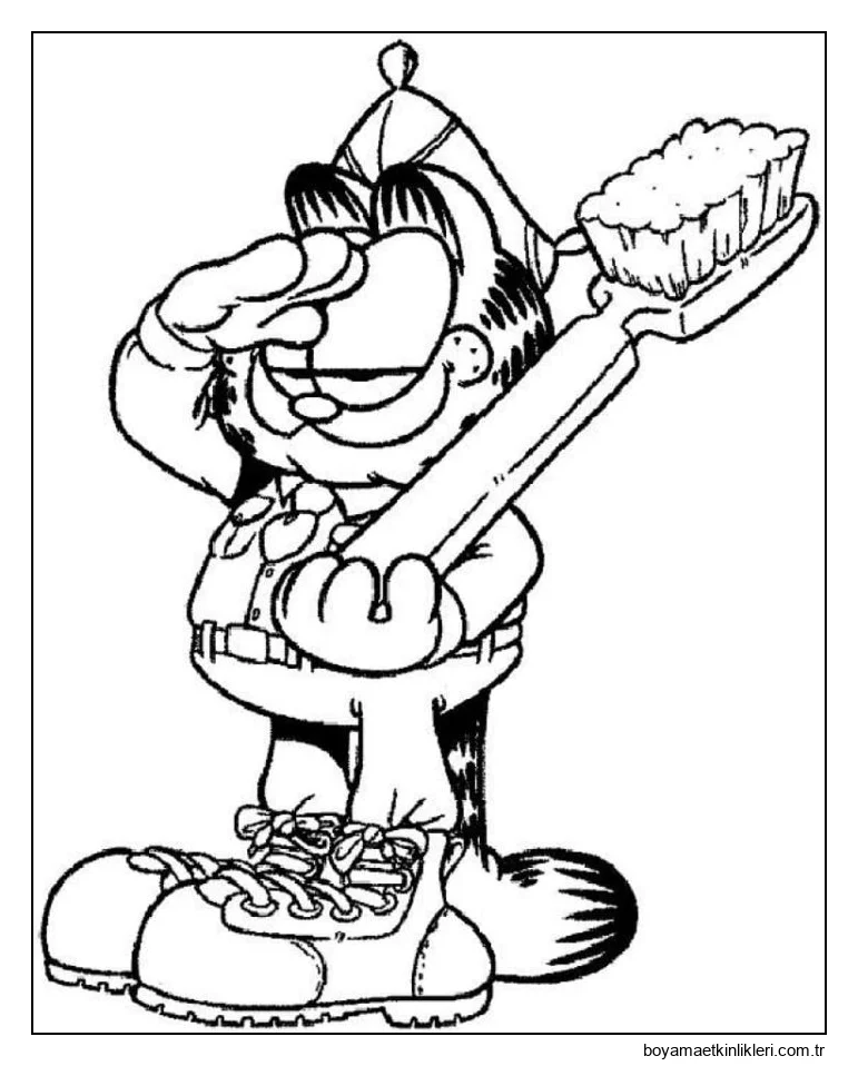 Bir fırça ile garfield.