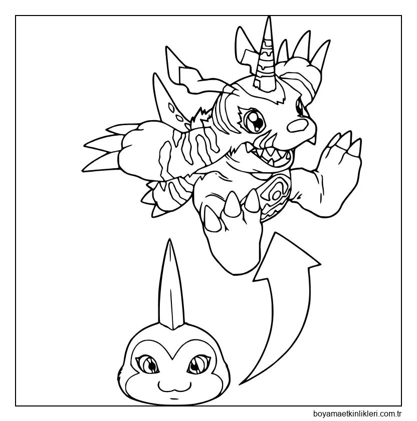 Çizmek Tsunomon Gabumon Evrilir