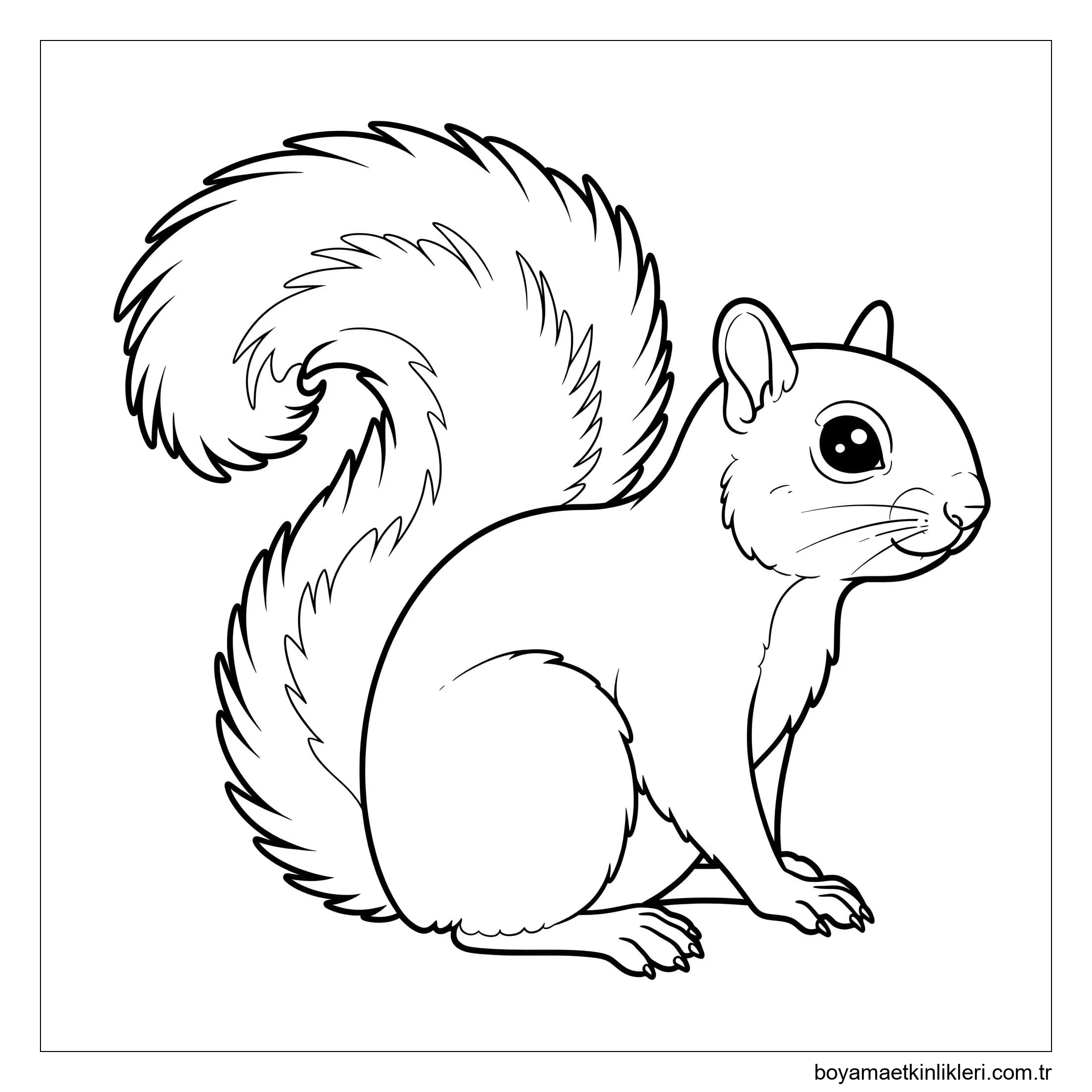 Çocuklar için Sincap çizimi yazdırılabilir