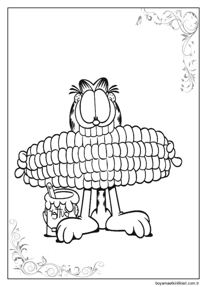 Garfield mısır yiyor