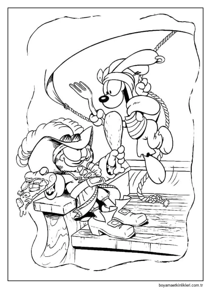 Garfield ve Oddie gemide.