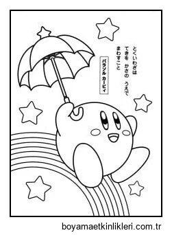 Kirby şemsiye Tutuyor