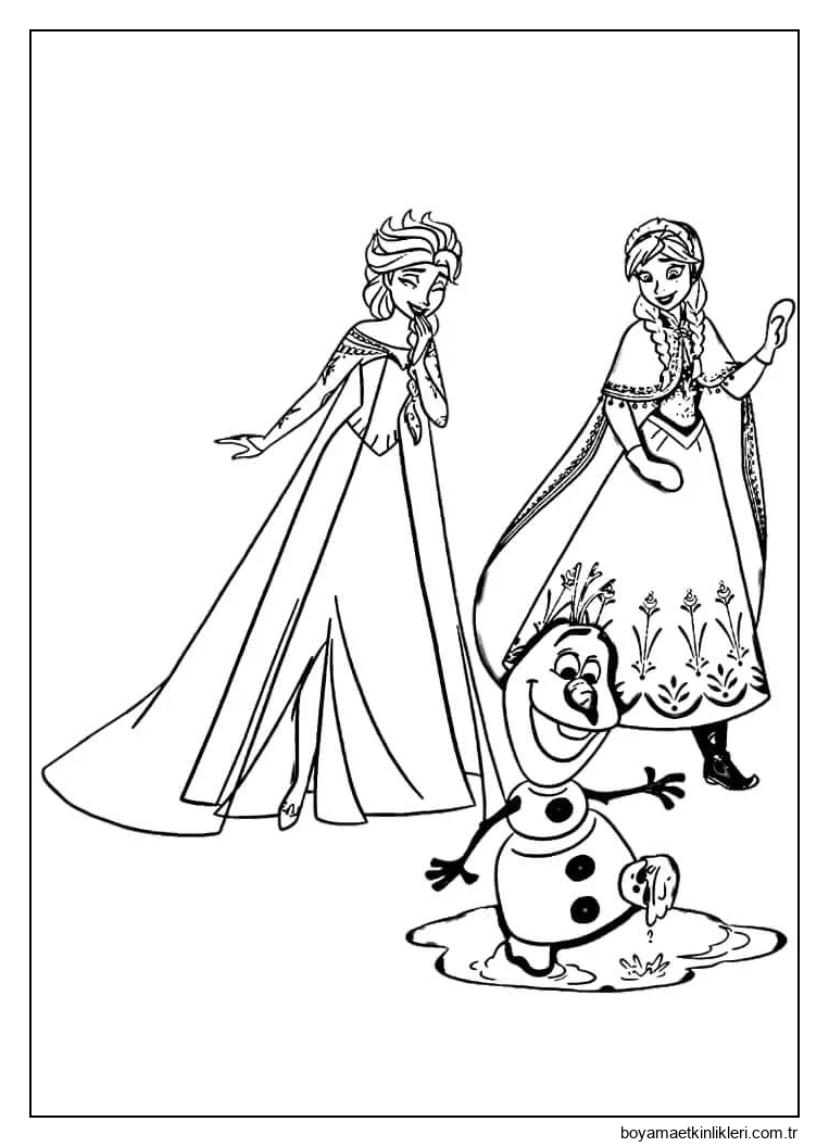 Olaf ile eğlenceli Elsa ve Anna