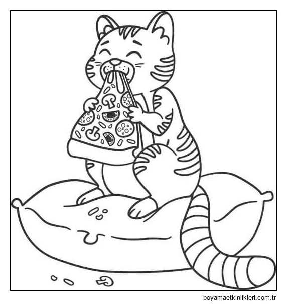 Pizza yiyen Kedi