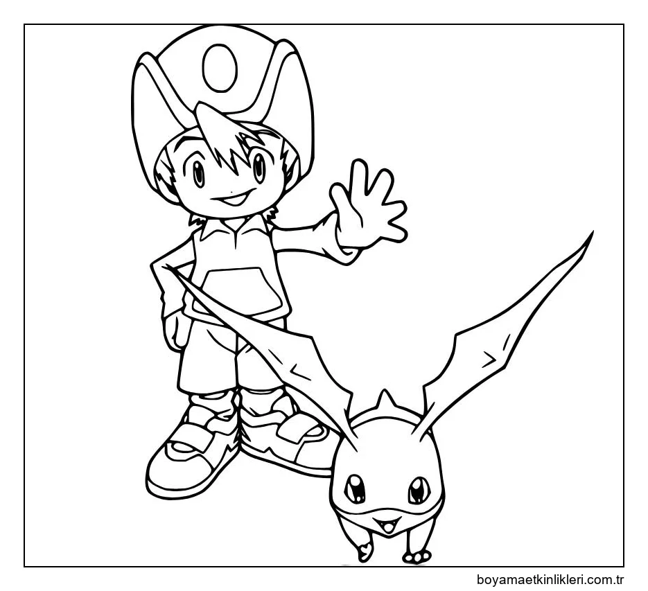 Takeru'yu Patamon ile çiz