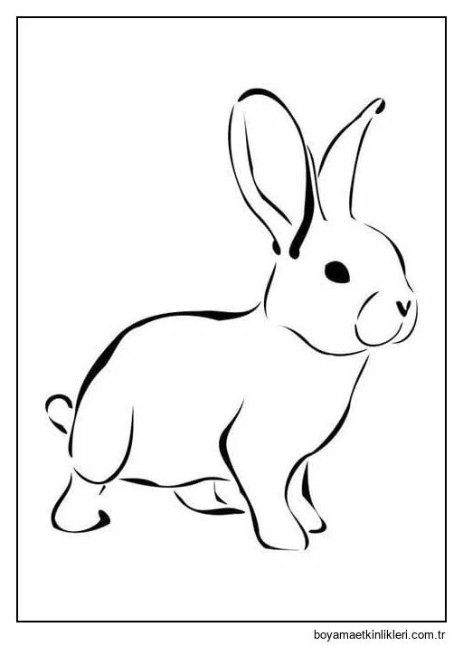 Yazdırılabilir Tavşan Görüntü Anahattı