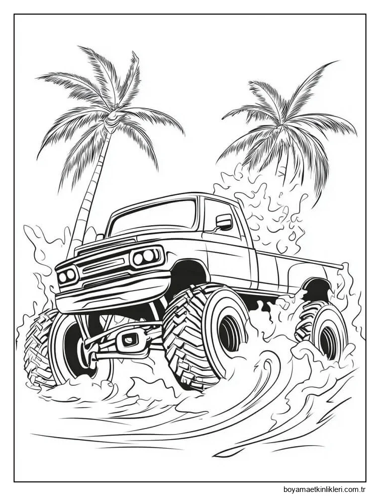 Basılabilir Canavar Kamyon Maliyetsiz