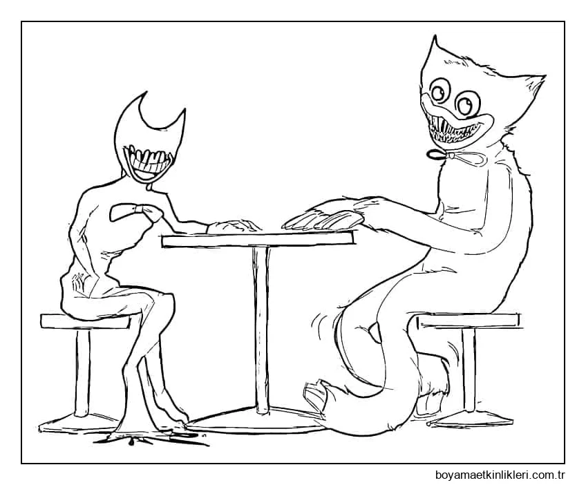 Bendy ve Huggy Wuggy'yi çiz