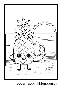 Çizgi Film Ananas Gülümseyen