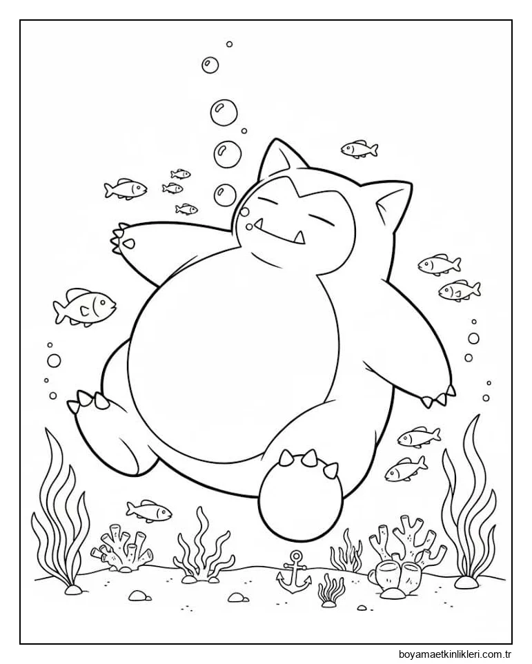 Çizmek Snorlax ücretsiz yazdırılabilir